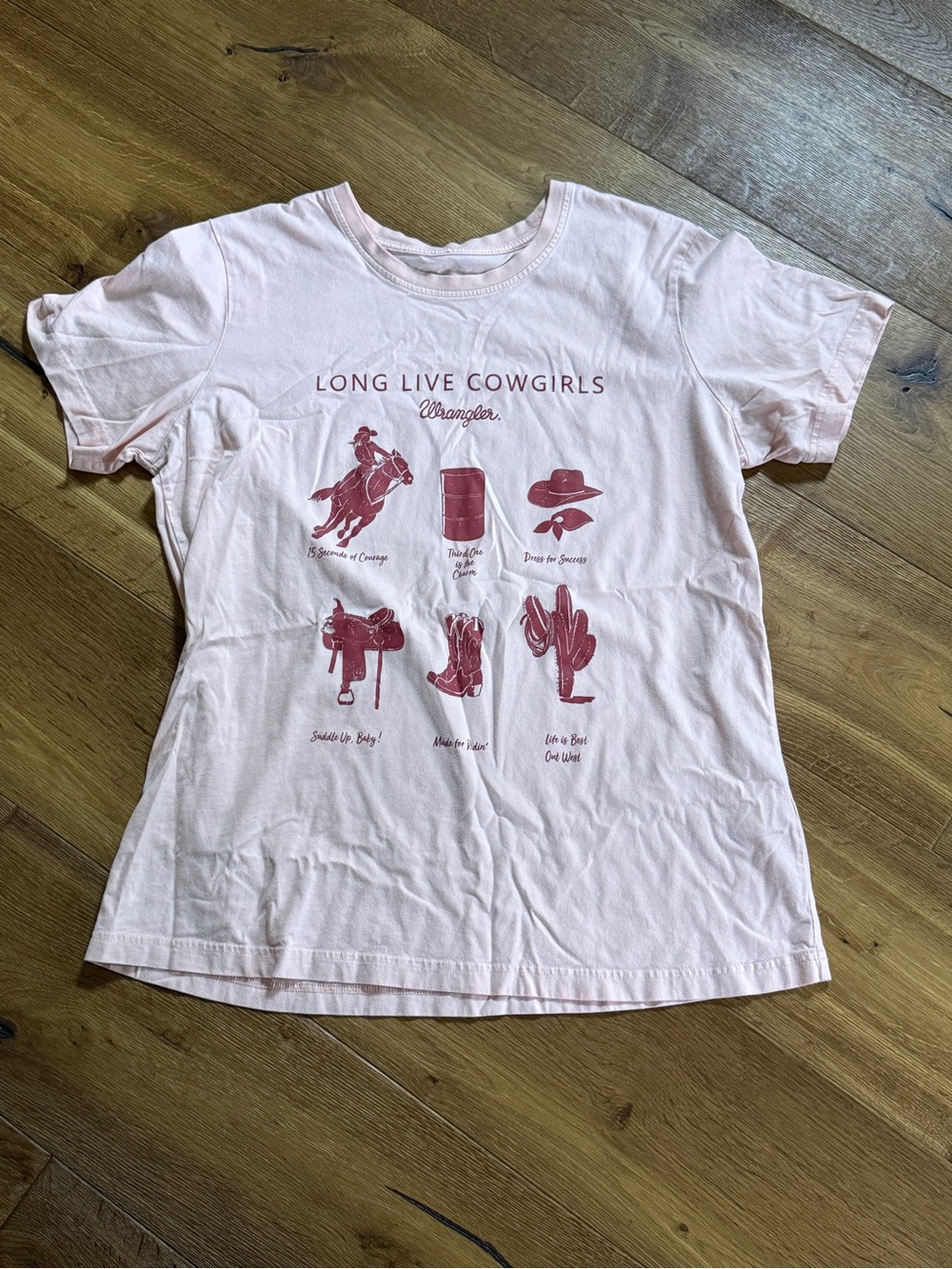 Wrangler Pink Short-Sleeve Tee with Western Graphic